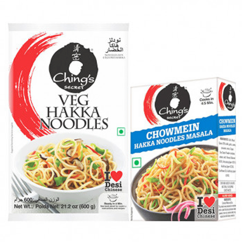 Buy Chings Veg Hakka Noodles 600gm + Masala 50gm Assorted Online | oman ...