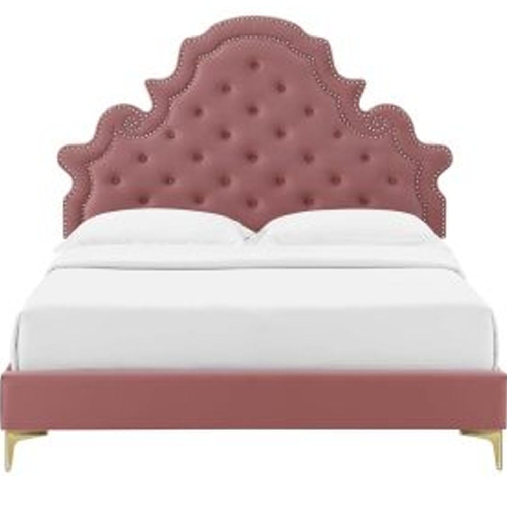 Pink platform on sale bed queen