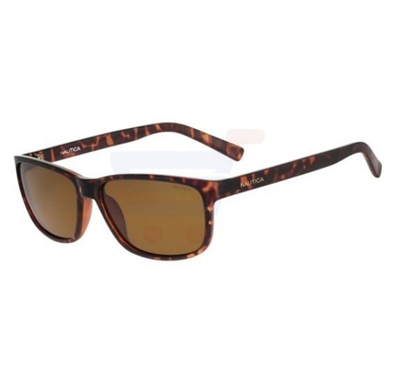 Buy Nautica Rectangular Tortoise Shell Frame And Dark Brown Gradient Mirrored Sunglasses For Men 