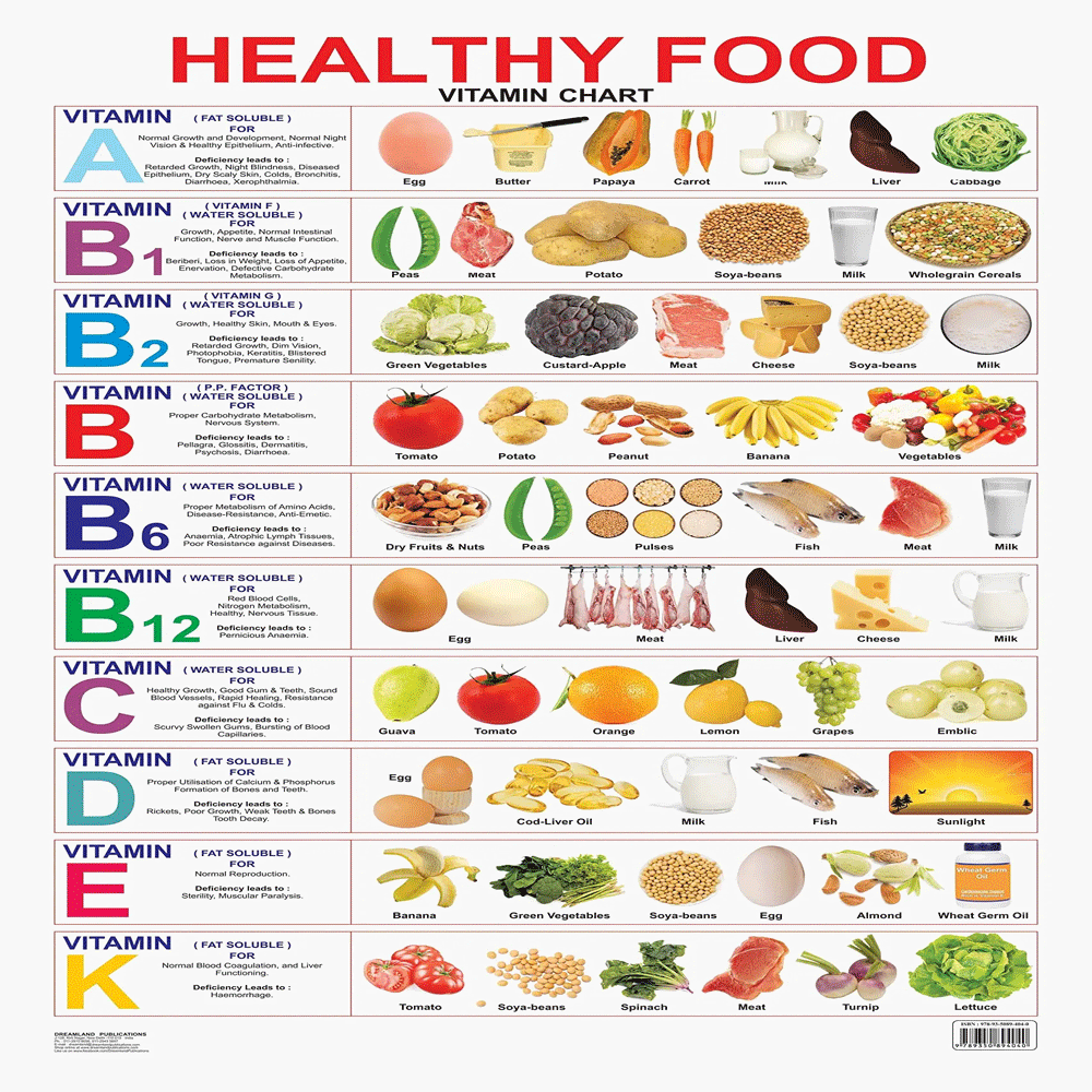 Buy Healthy Food Vitamin Chart Educational Wall Chart For Kids Online