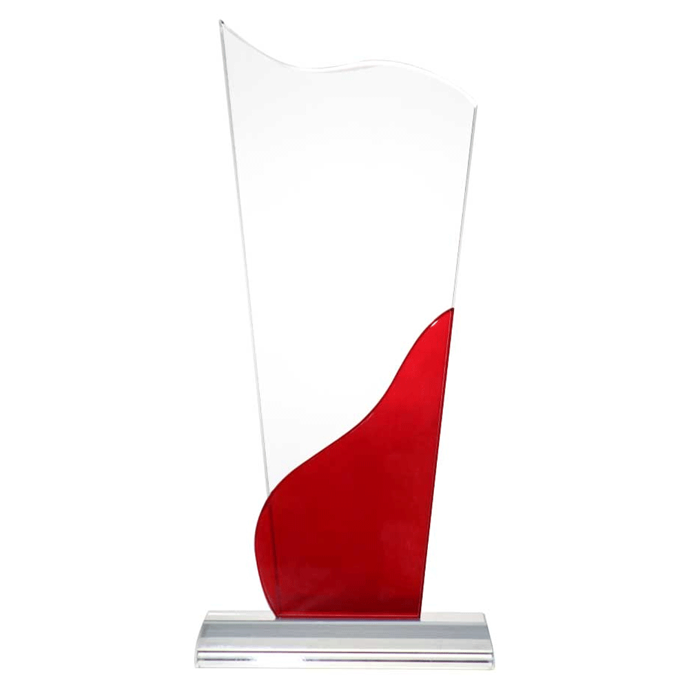 Buy Byft Transparent and Red Tower Shaped Crystal Awards Set of 1