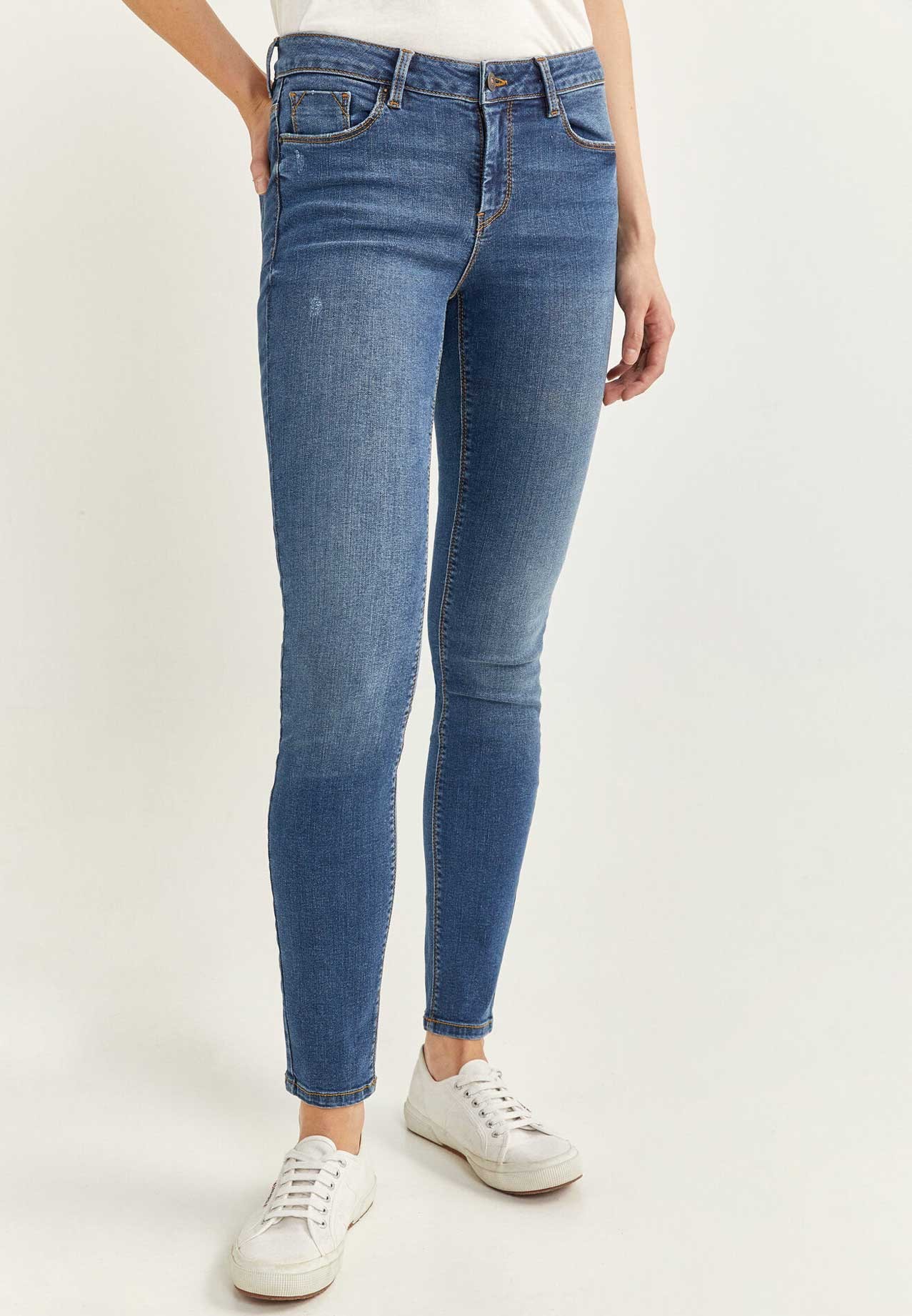 Buy Springfield Womens Basic Jeans Medium Blue Blue Online | oman ...