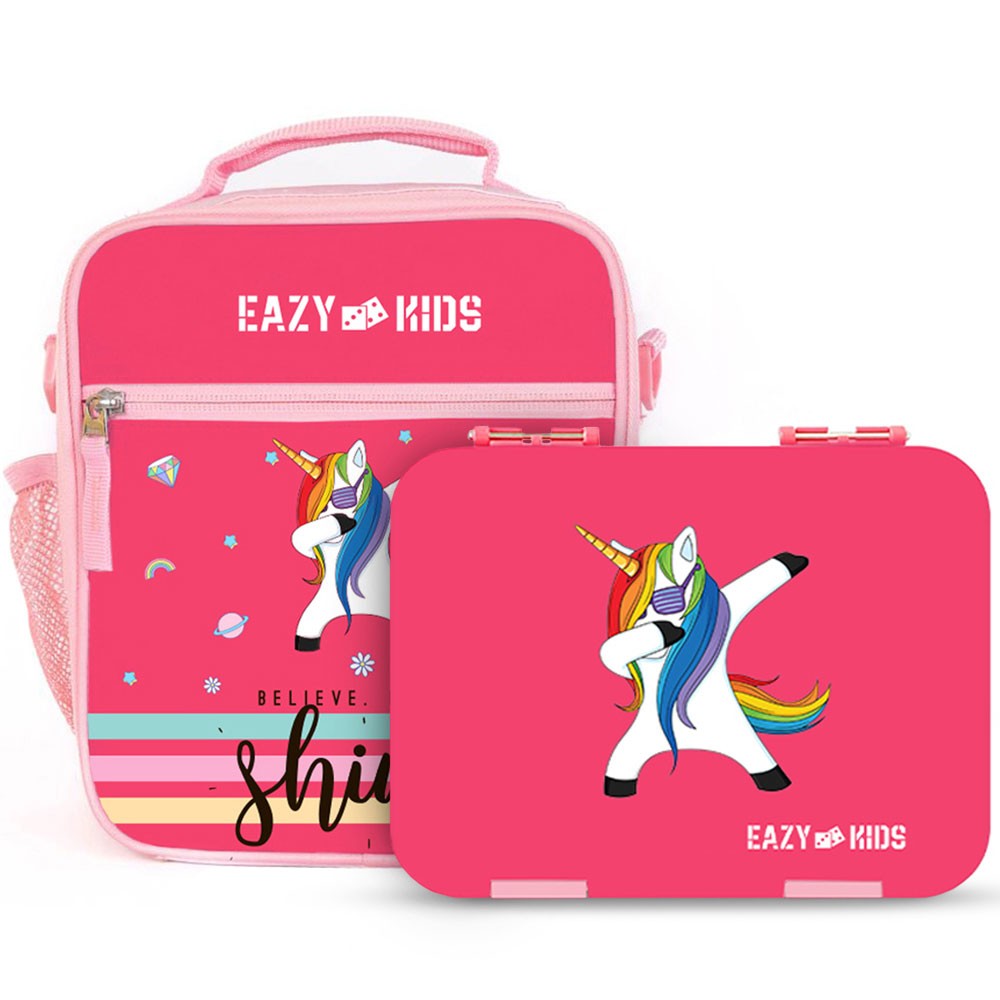 Buy Eazy Kids EZ_CBLB01_PI Bento Boxes With Insulated Lunch Bag Combo  Unicorn Online Qatar, Doha PC3463