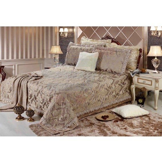 Buy Senoures Lace Jacquard Bed Spread 3Pcs Set Double - SEB-001