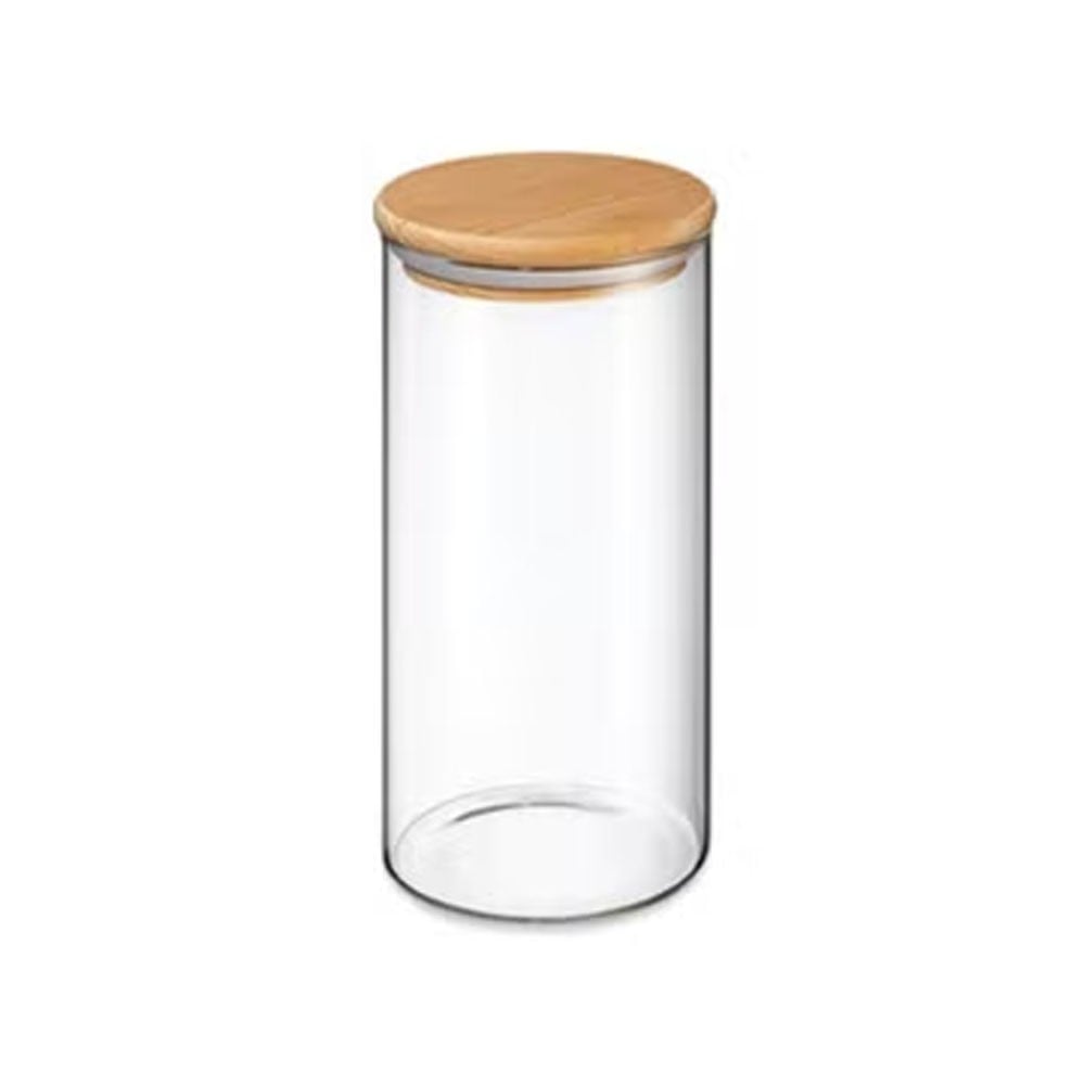 Buy Blackstone Glass Jar Canister With Wooden Lid Clear Brown 1500ml Online 0212