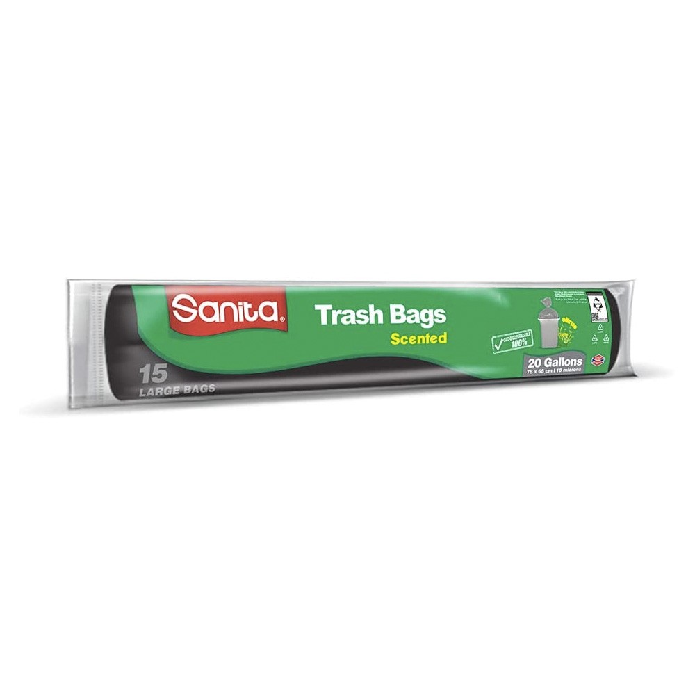 Sanita - Trash Bags Biodegradable 20 Gallons 15 Bags