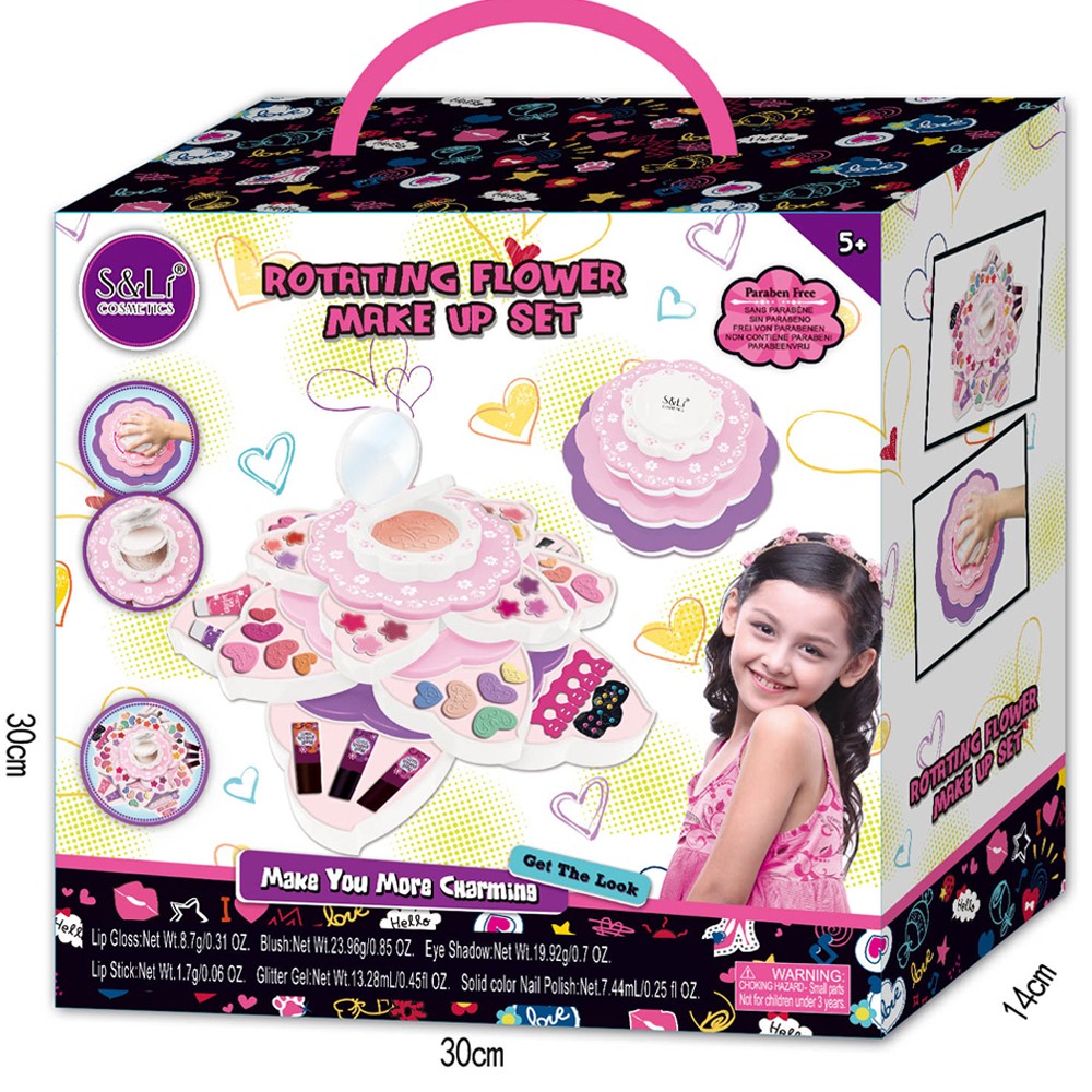 Buy S And LI Cosmetics S22033 Rotating Flower Makeup Set For 5+ Age ...