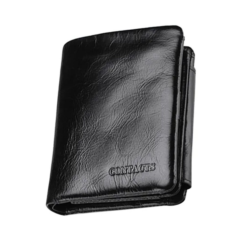Genuine Leather Trifold Long Women's Wallet with Beautiful Deer Hasp