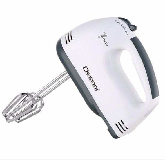 Kitchen Selectives TRU 3-Speed Hand Mixer with Whisk Attachment in White