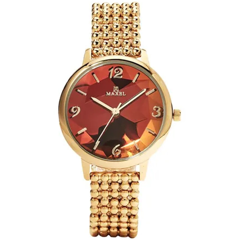 Buy Maxel MX300 Womens Fashion Collection Analog Watch Gold Online ...