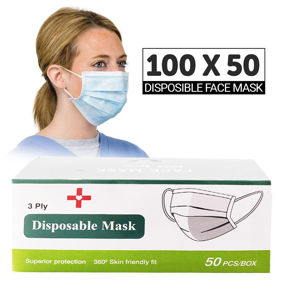 Buy 100 Box Disposable Face Mask Pack Online Qatar, Doha  OQ1225