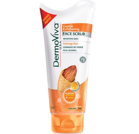 Buy Dermo Viva Almond Gentle Exfoliating Moisturizer Face Scrub Orange Online | oman.ourshopee 