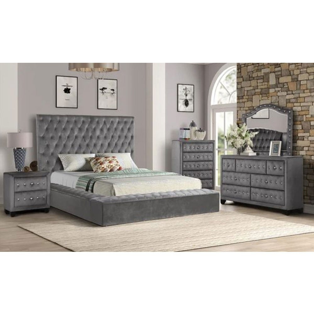 Grey bedroom set deals king