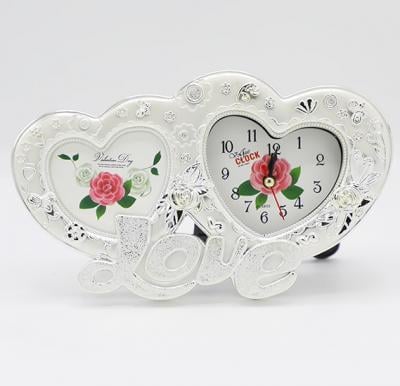 Bait Al Designary Table Clock With Photo frame Heart Shape