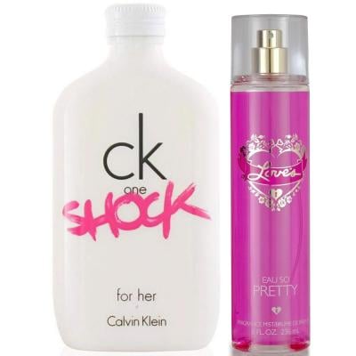 Buy Calvin Klein One Shock EDT 100ml For Women Get Loves Eau So Pretty Fine Body Mist 8.0 Fl. Oz. By Dana Classic Fragrances Free