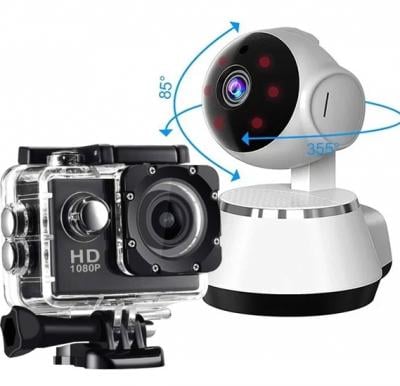 2 in 1 Elony action camera and IP Security camera Bundle