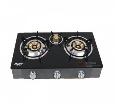 BM Satellite 3 Burner Gas Stove With Glass Top,NS304