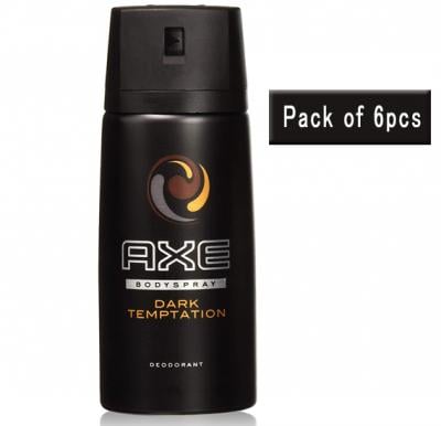 6 in 1 Saver Pack of Axe Dark Temptation Body Spray
