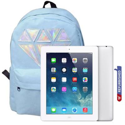 Buy Apple Ipad 4th Generation 9.7 Inch LED Display Wi Fi 16GB Storage Silver, Refurbished Get Free Shoulder Bag for Unisex Light Blue