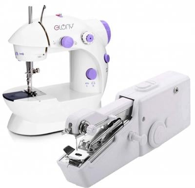 2 in 1 Bundle Pack Elony Mini Sewing Machine And Handy Stitch Sewing Machine