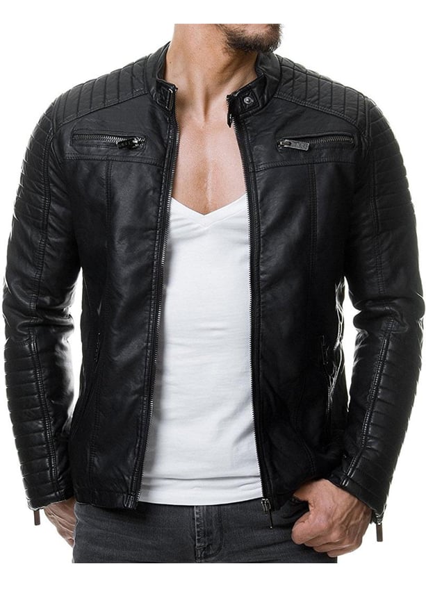 Buy Prime Slim Fit PU Leather Jacket For Men - B666 - M Black Online ...