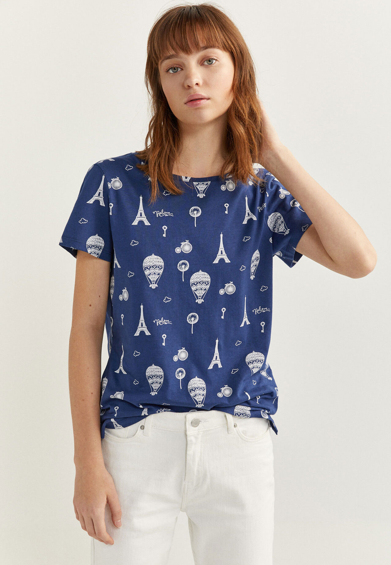Buy Springfield Fashion Womens Tank Top T-Shirts Printed Blue Half ...