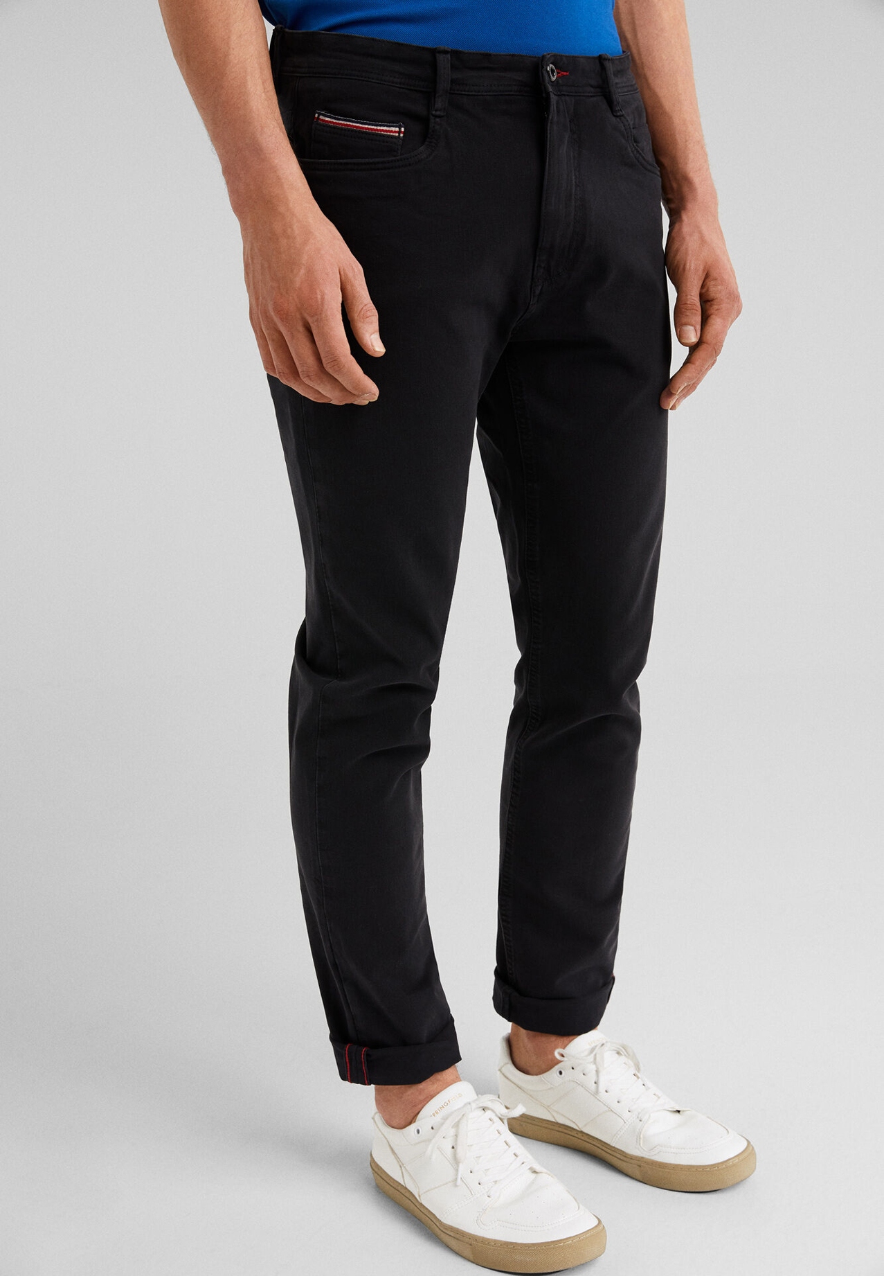 Buy Springfield Casual Trousers Cotton, Slim Fit, Black Online Dubai, UAE, OurShopee.com